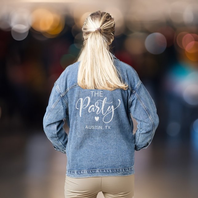Niedlich Der Party Austin Junggeselinnen-Abschied Jeansjacke (Cute jacket for the bridesmaids and besties bringing the party to the bride's bachelorette)