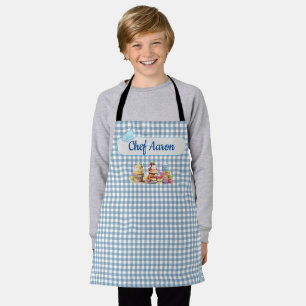 Niedlich Dessert Sweet Leckereien Kids Blue Gingha Schürze