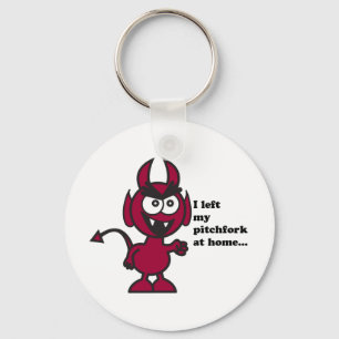 Niedlich Devil Cartoon Angry Pitchforte Zitat Schlüsselanhänger