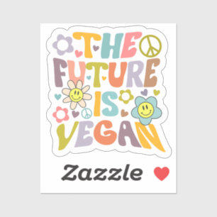 Niedlich Die Zukunft ist Vegan, Vegan Aufkleber