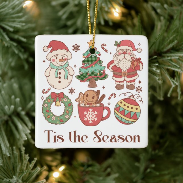 Niedlich Dies ist die Weihnachtszeit Keramikornament (Baum)