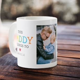Niedlich "Dieser Papa gehört zu" Fotocollage Kaffeetasse