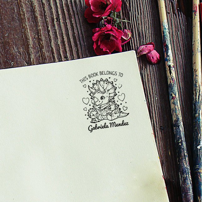 Niedlich Dino Mama Buchzeichen Gummistempel (Von Creator hochgeladen)