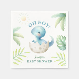 Niedlich Dino Oh Boy Dinosaur Babydusche Serviette