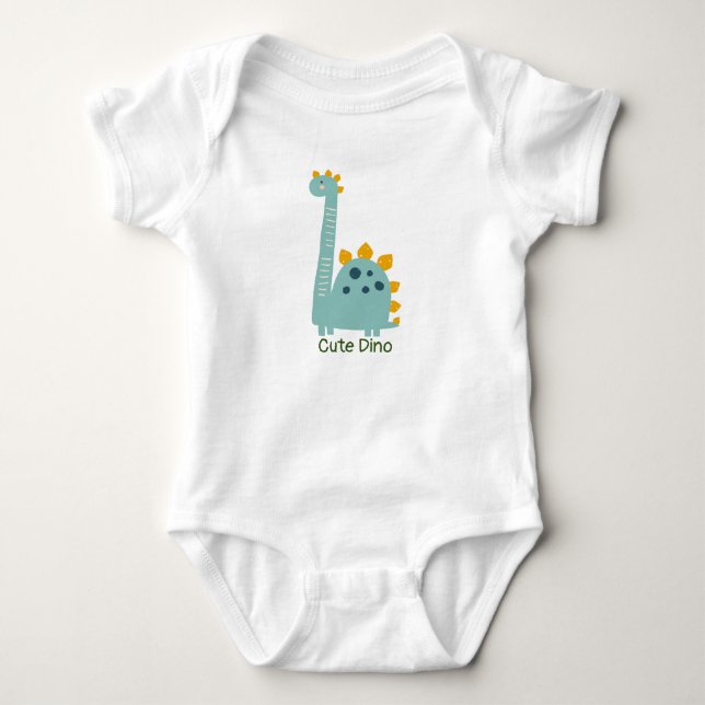 Niedlich Dino Personalisiert Baby Bodysuit Baby Strampler (Vorderseite)