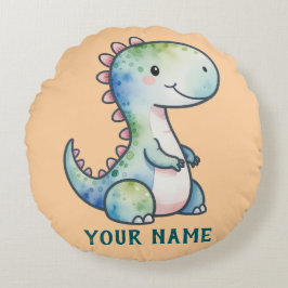 Niedlich Dino Personalisiert Rundes Kissen