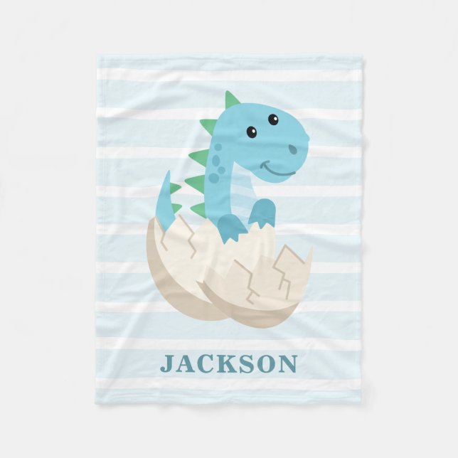 Niedlich Dinosaur Baby Boy Personalisiert Fleecedecke (Vorderseite)