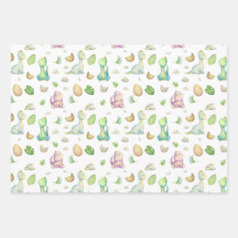 Niedlich Dinosaur Baby Geschenkpapier Set