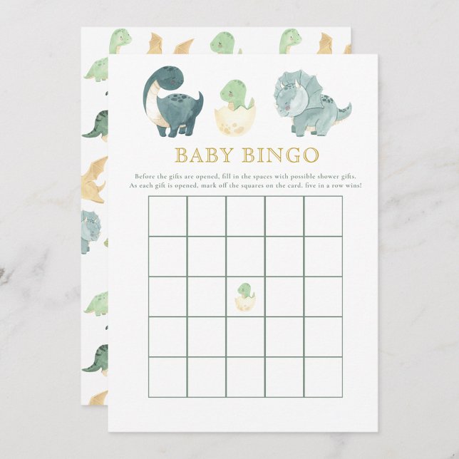 Niedlich Dinosaur Baby Shower Game Baby Bingo Einladung (Von Creator hochgeladen)