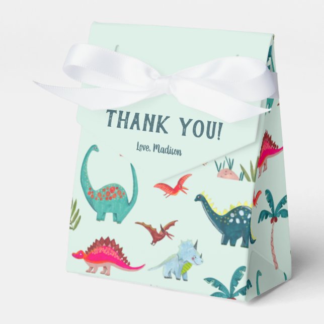Niedlich Dinosaur Boy Babydusche Danke Geschenkschachtel (Vorderseite)