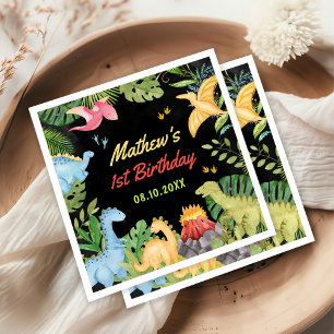 Niedlich Dinosaur Boy Erste Geburtstagsparty Serviette