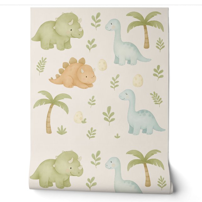Niedlich Dinosaur Boy Kinderzimmer Wallpaper Tapete (Abrollen)