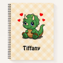 Niedlich Dinosaur Deluxe Notebook - Name hinzufüge