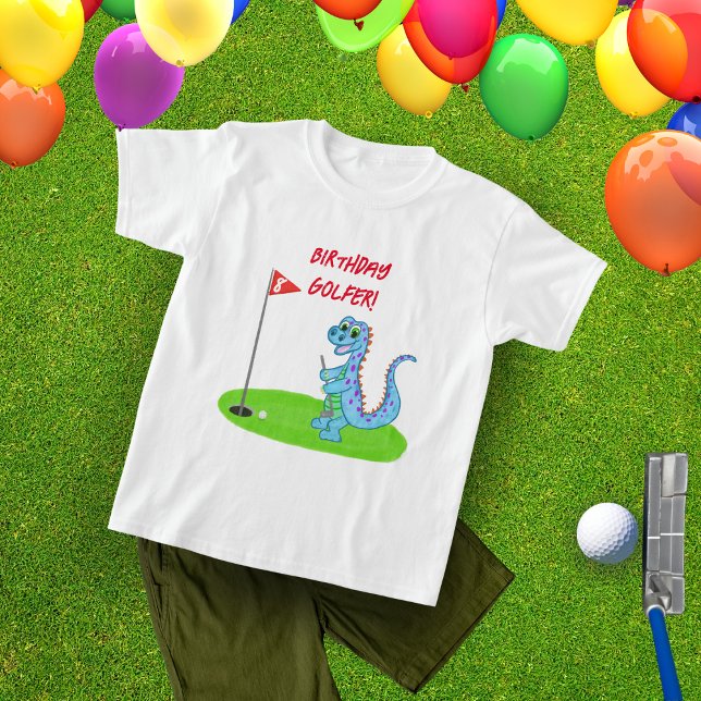 Niedlich Dinosaur Golf ThemenKindergeburtstag T-Shirt (Von Creator hochgeladen)
