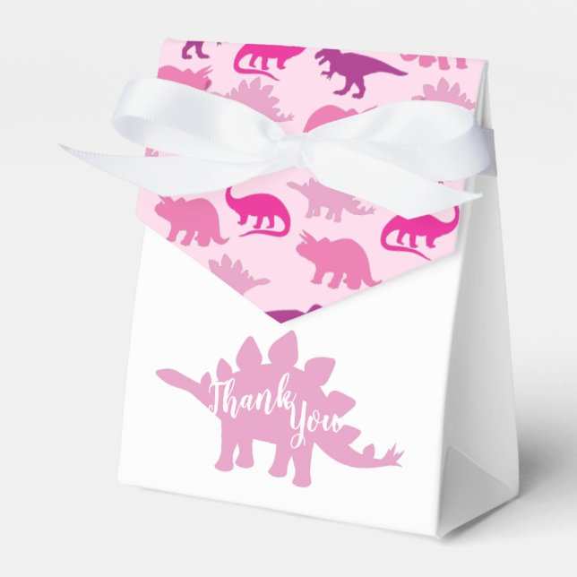 Niedlich Dinosaur Kinderdusche Dino Pink Girl Geschenkschachtel (Vorderseite)