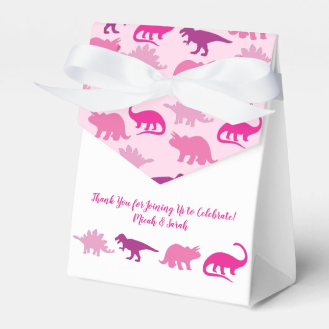 Niedlich Dinosaur Kinderdusche Dino Pink Girl Geschenkschachtel (Vorderseite)