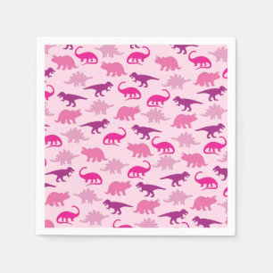 Niedlich Dinosaur Kinderdusche Dino Pink Girl Serviette