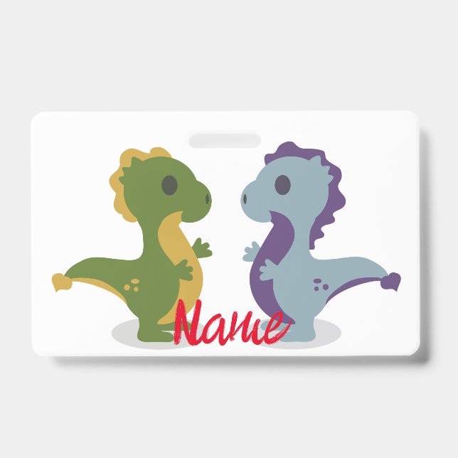 Niedlich Dinosaur Pair Thunder_Cove Ausweis (Vorderseite)