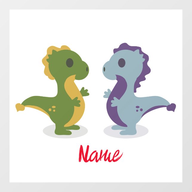 Niedlich Dinosaur Pair Thunder_Cove Fensteraufkleber (Blatt)