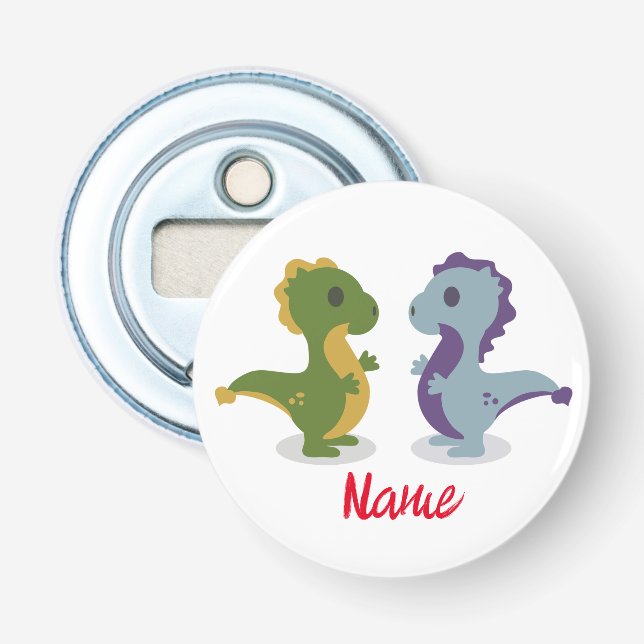 Niedlich Dinosaur Pair Thunder_Cove Flaschenöffner (Vorderseite)