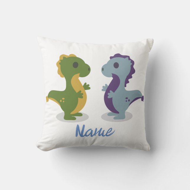Niedlich Dinosaur Pair Thunder_Cove Kissen (Vorderseite)