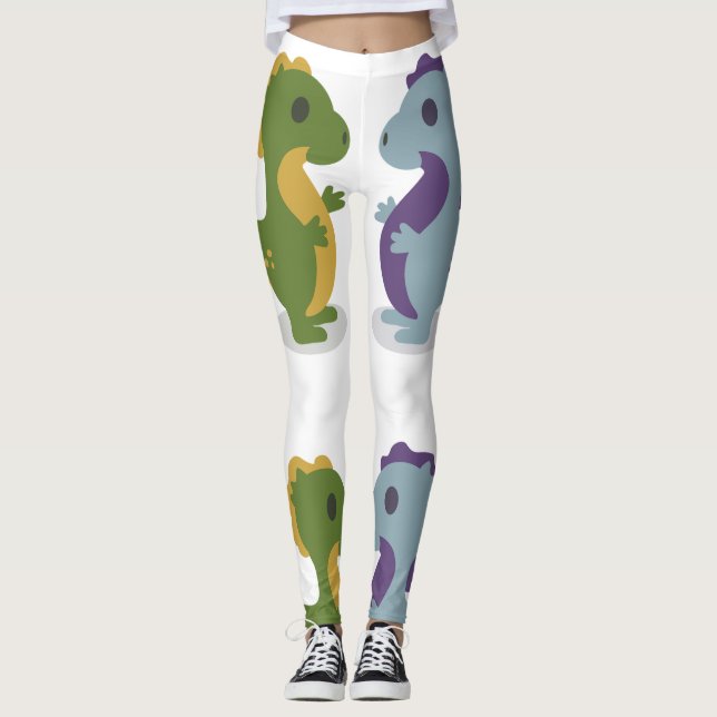 Niedlich Dinosaur Pair Thunder_Cove Leggings (Vorderseite)