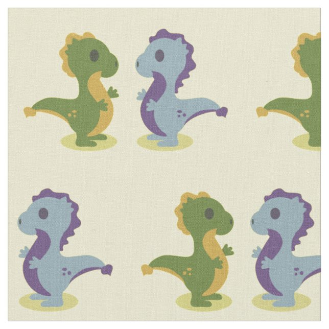 Niedlich Dinosaur Pair Thunder_Cove Stoff (Nahaufnahme)