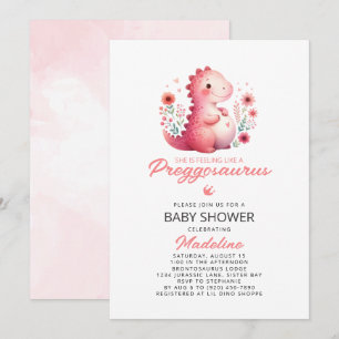Niedlich Dinosaur Preggosaurus Baby Dusche Einladung