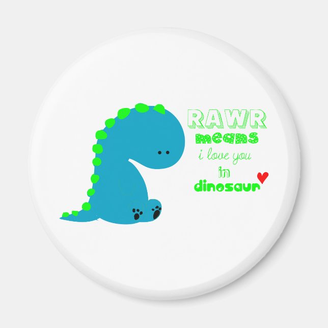 Niedlich Dinosaur RAWR Magnet (Vorne)