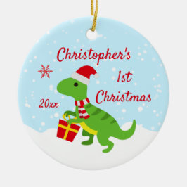 Niedlich Dinosaur T-Rex Baby's First Christmas Keramik Ornament
