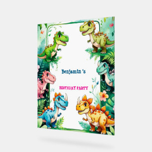 Niedlich Dinosaur T rex Geburtstagsparty Willkomme Acrylschild