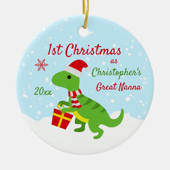 Niedlich Dinosaur T-Rex Great Nanna Keramik Ornament (Vorne)