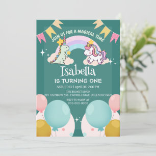 Niedlich Dinosaur Unicorn Regenbogen Ballon Geburt