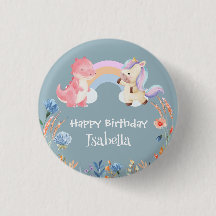 Niedlich Dinosaur Unicorn Regenbogen Blume Geburts