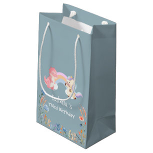 Niedlich Dinosaur Unicorn Regenbogen Blume Geburts Kleine Geschenktüte