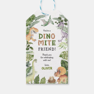 Niedlich Dinosaurier Birthday Dinomit Party Geschenkanhänger