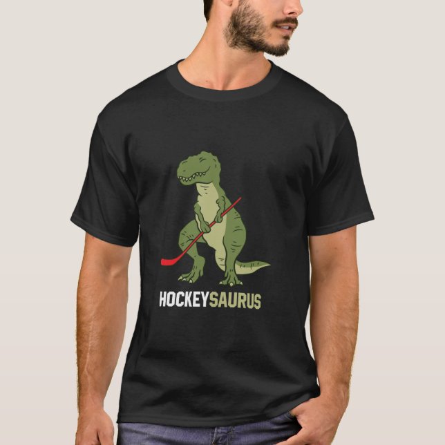 Niedlich Dinosaurier Eishockey Dinosaur Hockeysaur T-Shirt (Vorderseite)