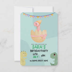 Niedlich Dinosaurier Geburtstag Save The Date