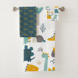 Niedlich Dinosaurier Muster Badhandtuch Set