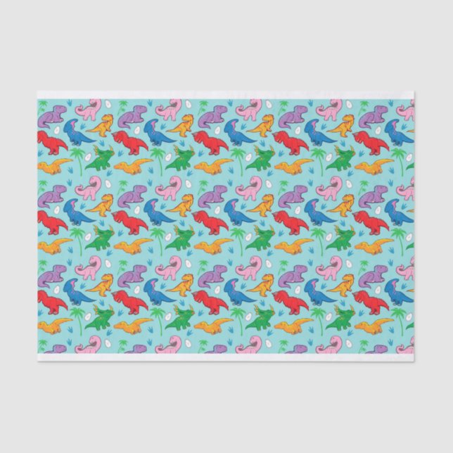 Niedlich Dinosaurier Muster Seidenpapier (Vorderseite)