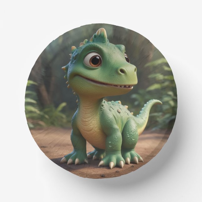 Niedlich Dinosaurier Pappteller (Vorderseite)