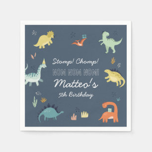 Niedlich Dinosaurier Personalisiert Geburtstag Nap Serviette