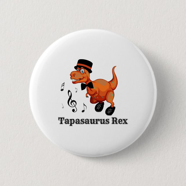 Niedlich Dinosaurier Stecht Tanzgeschenk - Tapasau Button (Vorderseite)