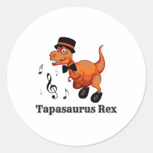 Niedlich Dinosaurier Stecht Tanzgeschenk - Tapasau Runder Aufkleber