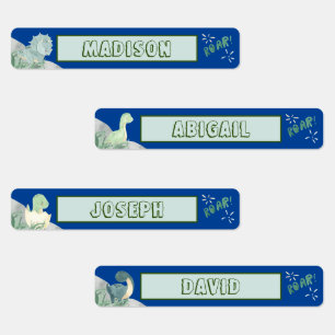 Niedlich Dinosaurier Wasserdicht Name Set 2 Blau Etiketten
