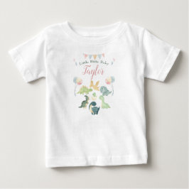 Niedlich Dinosaurier Wasserfarbe Personalisiert Baby T-shirt