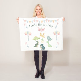 Niedlich Dinosaurier Watercolor Personalisiert Bab Fleecedecke