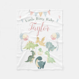 Niedlich Dinosaurier Watercolor Personalisiert Bab Fleecedecke