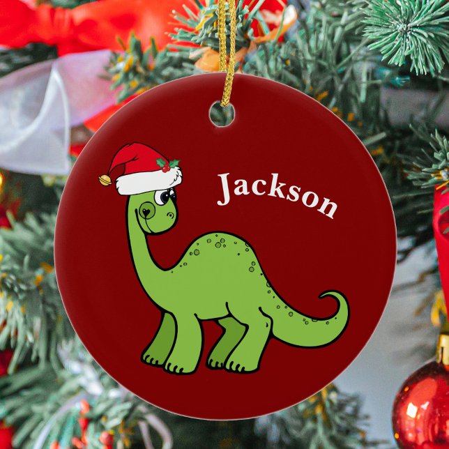 Niedlich Dinosaurier Weihnachten Keramik Ornament (Von Creator hochgeladen)