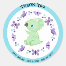 *~* Niedlich Dinosuar Butterfly Star Danke-Aufkleb